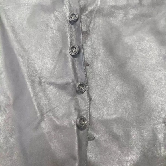 IRVINE PARK Leather Motorcycle Vest XL Mens Vtg Black Leather BIKER Vest - Picture 4 of 11